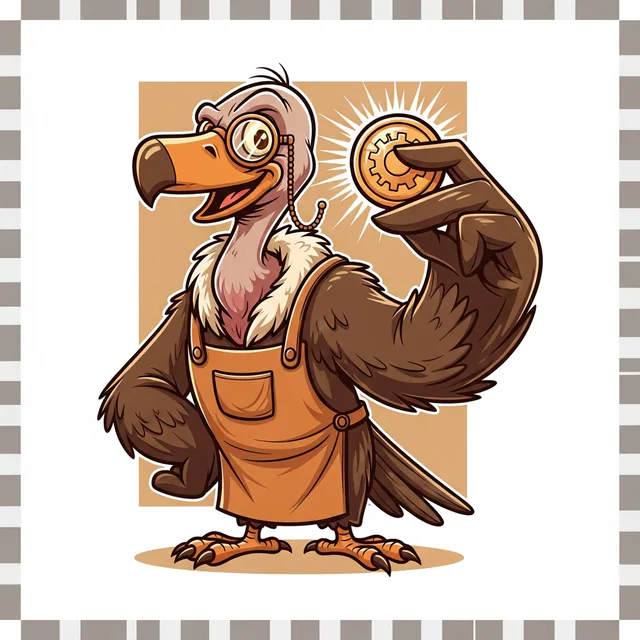 Silas, the Clockwork Prospector Badger mascot.